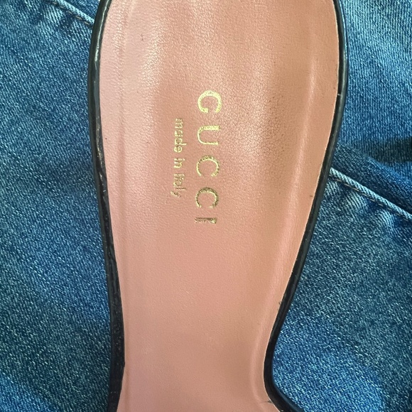 GUCCI kitten heal slides, black with Pink Gucci - Picture 3 of 8